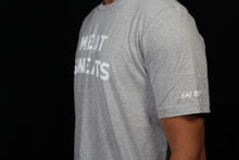 Load image into Gallery viewer, Meat Sweats T-shirt. Offered in deep blue, vibrant red, slate gray, and light gray. Meat Sweats Swag offer kids sizes as well as adult sizes XS-XXL.