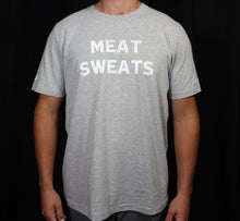 Load image into Gallery viewer, Meat Sweats T-shirt. Offered in deep blue, vibrant red, slate gray, and light gray. Meat Sweats Swag offer kids sizes as well as adult sizes XS-XXL. 
