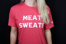 Load image into Gallery viewer, Meat Sweats T-shirt. Offered in deep blue, vibrant red, slate gray, and light gray. Meat Sweats Swag offer kids sizes as well as adult sizes XS-XXL. 
